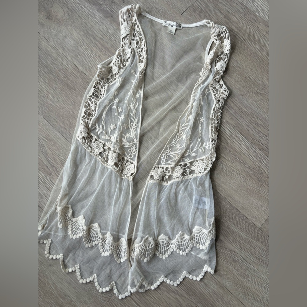 Knitworks Sheer ivory Vest Youth 10